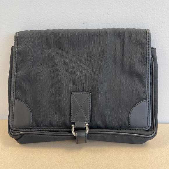 Salvatore Ferragamo Black Nylon Clutch Bag w/ Wristlet Strap - Preowned - Picture 1 of 14